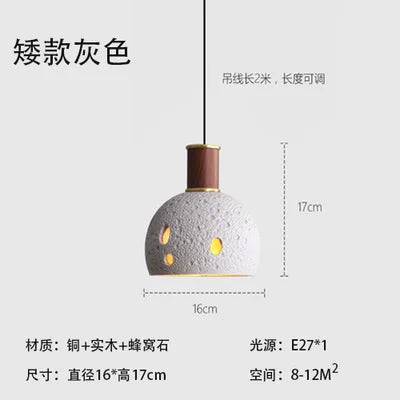suspension en pierre nid d'abeille design rétro en cuivre intérieur - vue 8 sur 11