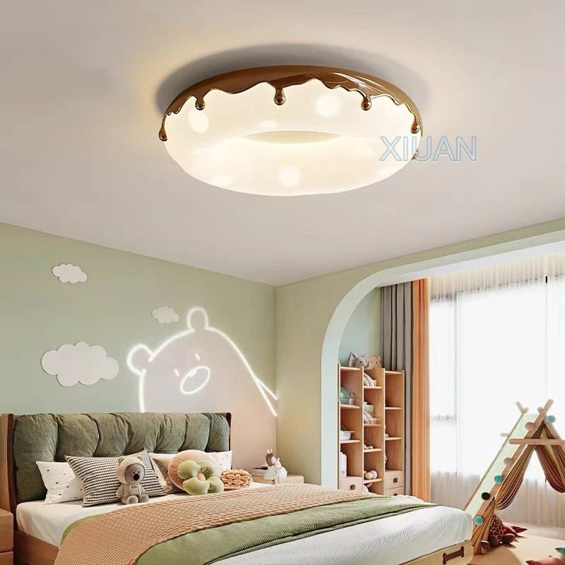 Macron Coloful Donuts Lamp 42cm 52cm Bedroom Ceiling Light White Pink Green Coffee Children‘s Room Chandelier Lights Indoor LED - vue 3 sur 23