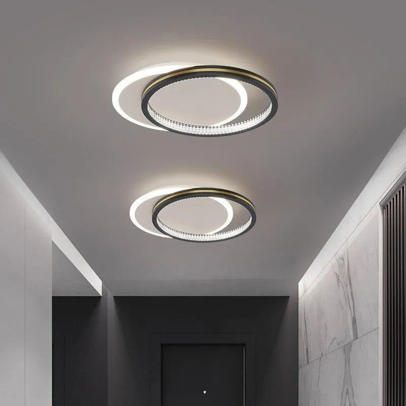 Plafond moderne à LEDs lumières pour l'entrée de la maison luminaires d'intérieur avec abat-jour en cristal lumières rondes carrées Luminaria