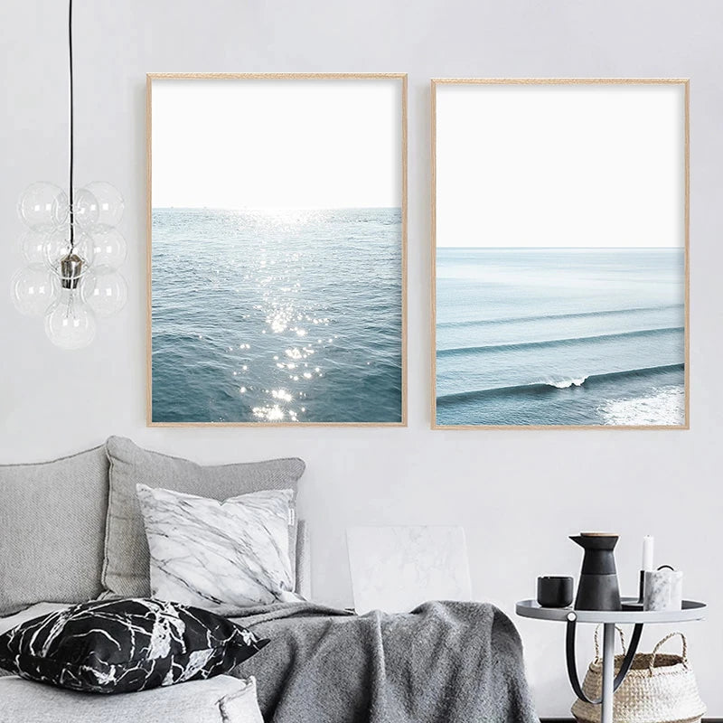 affiche de photographie de vagues océan paysage marin décor mural