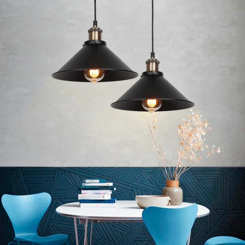 Suspension rétro Loft noir suspendu lumière pays américain suspension pour/cuisine industrielle Restaurant lustre Vintage - vue 5 sur 10