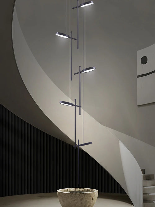 lustre moderne suspendu en acrylique design créatif 2023 à LED - vue 3 sur 17