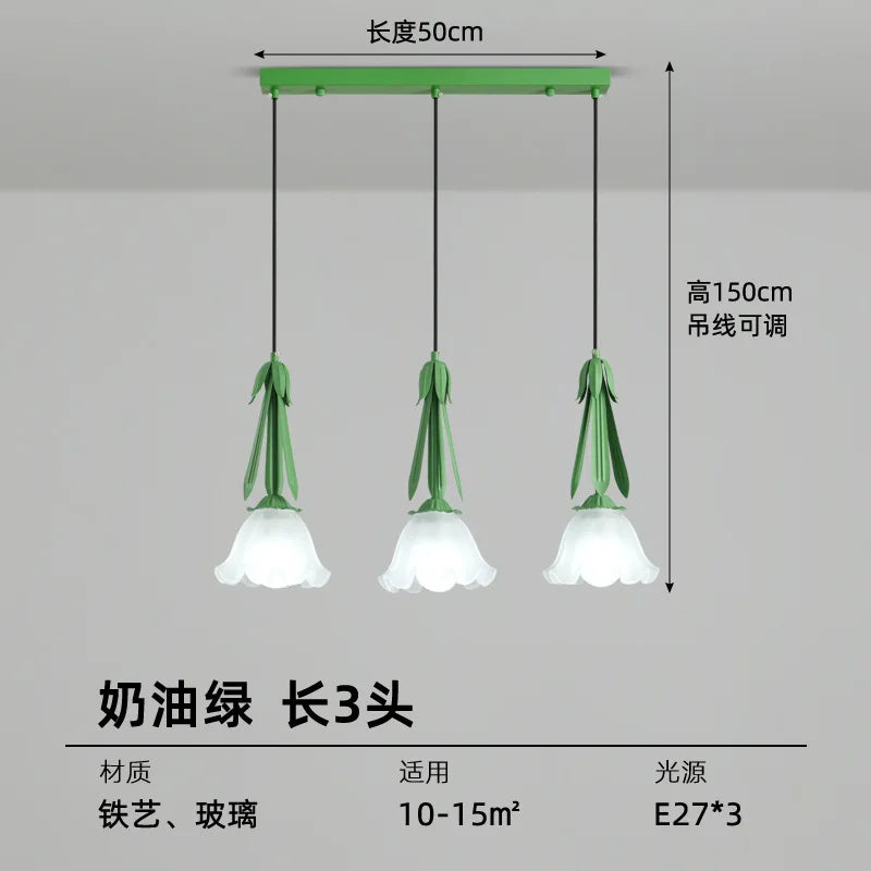lustre suspendu à led en verre blanc laiteux à 3 têtes - vue 6 sur 12