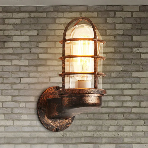 applique murale vintage industriel led fer loft rétro moderne - vue 4 sur 7