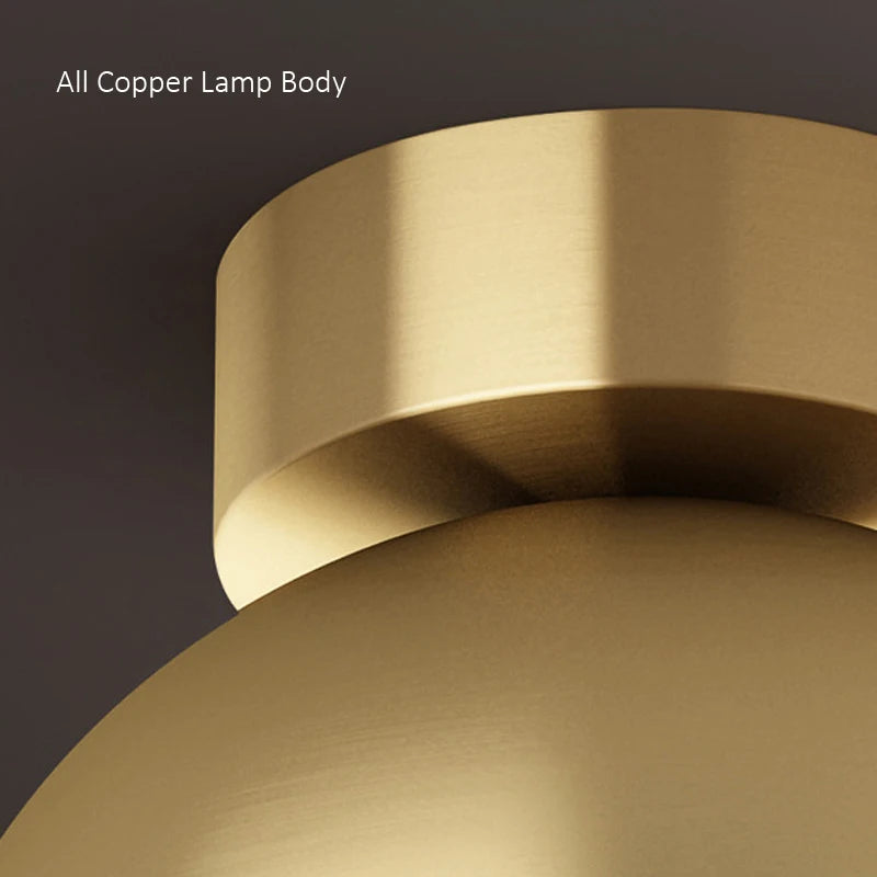 lampe de couloir en cuivre moderne et minimaliste à trois couleurs