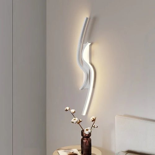 applique murale LED moderne pour salon TV fond allée chambre chevet - vue 6 sur 12