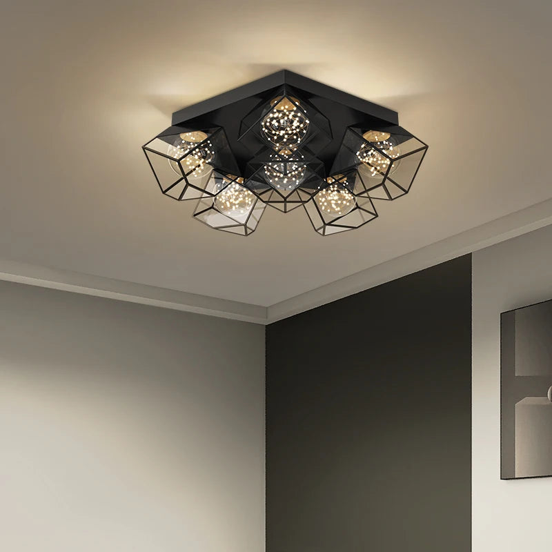 lampe de salon nordique rubik's cube étoilé luxueuse moderne
