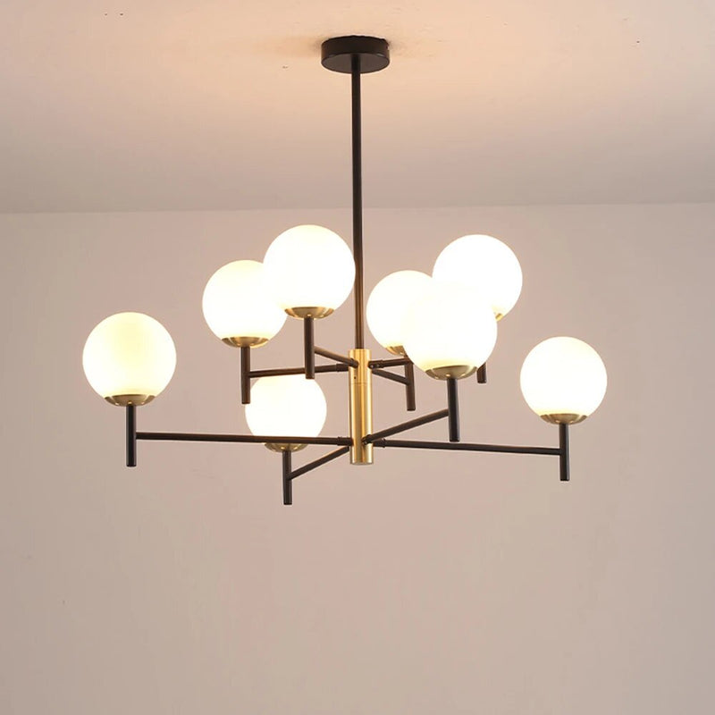 Lustre noir moderne éclairage LED décoration maison suspension