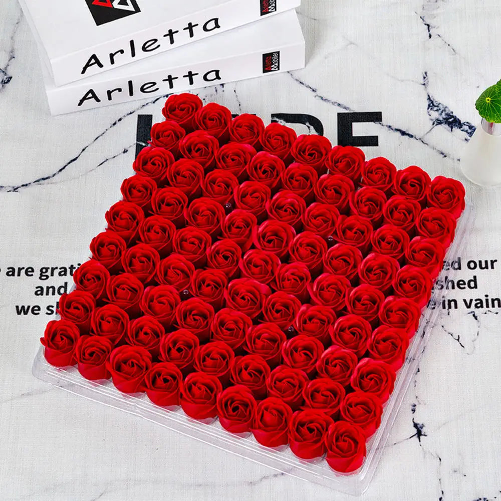 lot de 81 roses artificielles en savon pour décorations et cadeaux - vue 7 sur 18