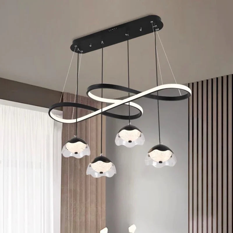 lustre led décoratif moderne pour éclairage intérieur suspendu - vue 7 sur 8