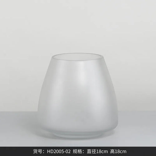 vase en verre givré pour décoration intérieure fleurs séchées et hydroponique - vue 10 sur 12