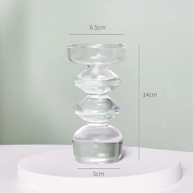 bougeoir en verre transparent décoration intérieure moderne nordique - vue 21 sur 31