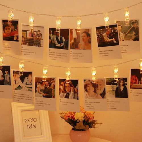 guirlande lumineuse led avec support photo pour décoration festive - vue 6 sur 8