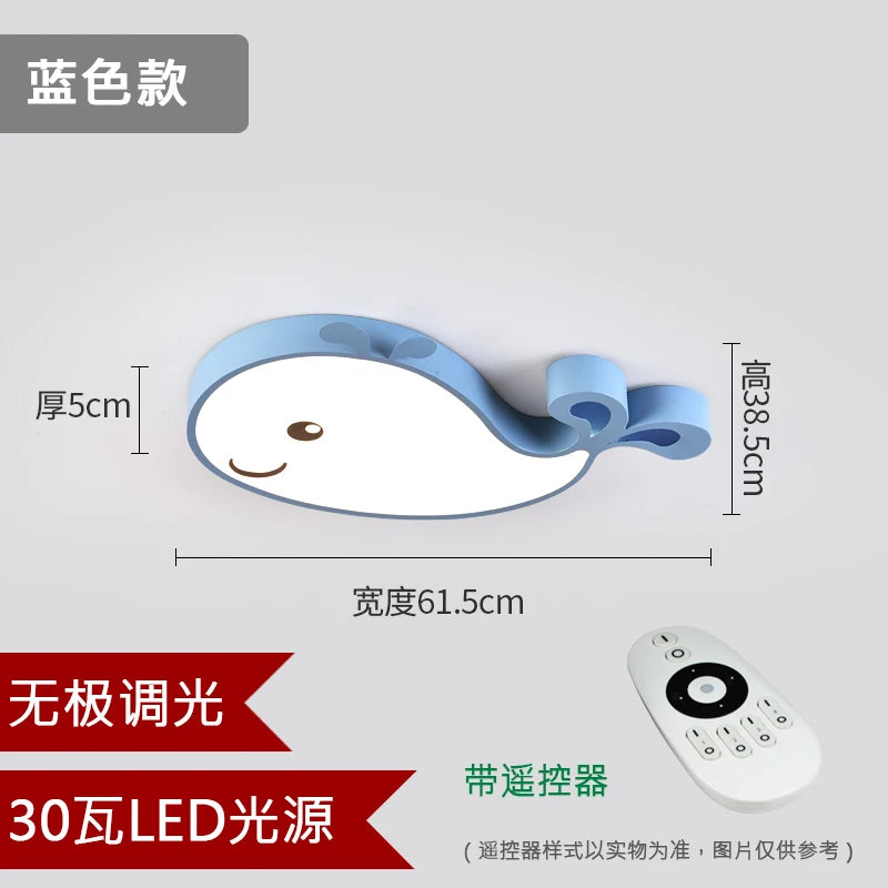 plafonnier LED créatif baleine pour chambre d enfant moderne