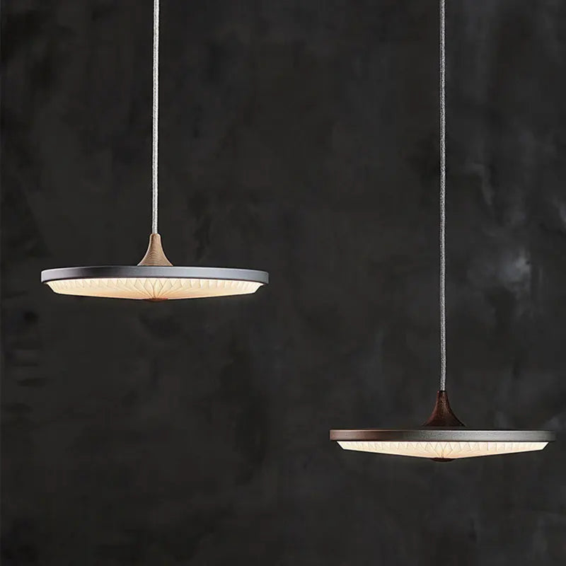 lustre moderne rond avec barre led plissée de haute qualité - vue 3 sur 7