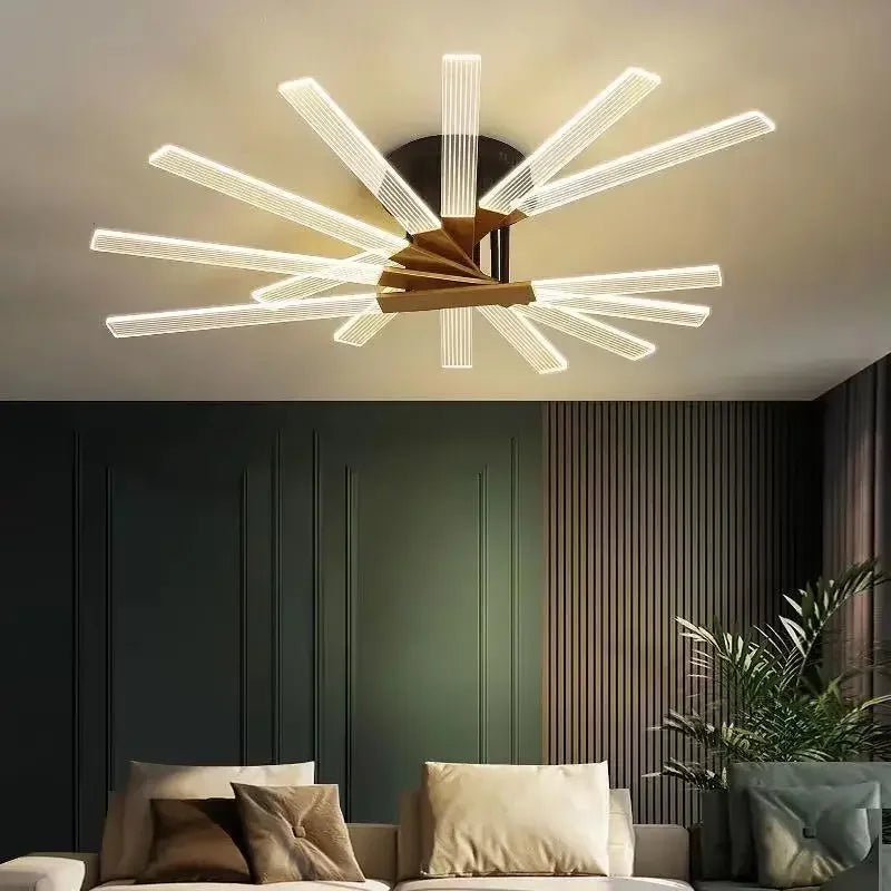 lustre acrylique dimmable moderne pour décoration intérieure élégante - vue 5 sur 12