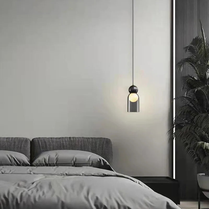 lampe suspendue en verre moderne pour décoration intérieure réglable