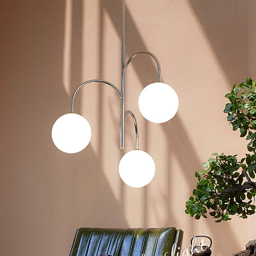 lustre moderne en fer et verre pour décoration intérieure - vue 2 sur 7