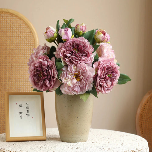 grandes fleurs artificielles de pivoine pour décoration élégante - vue 3 sur 12