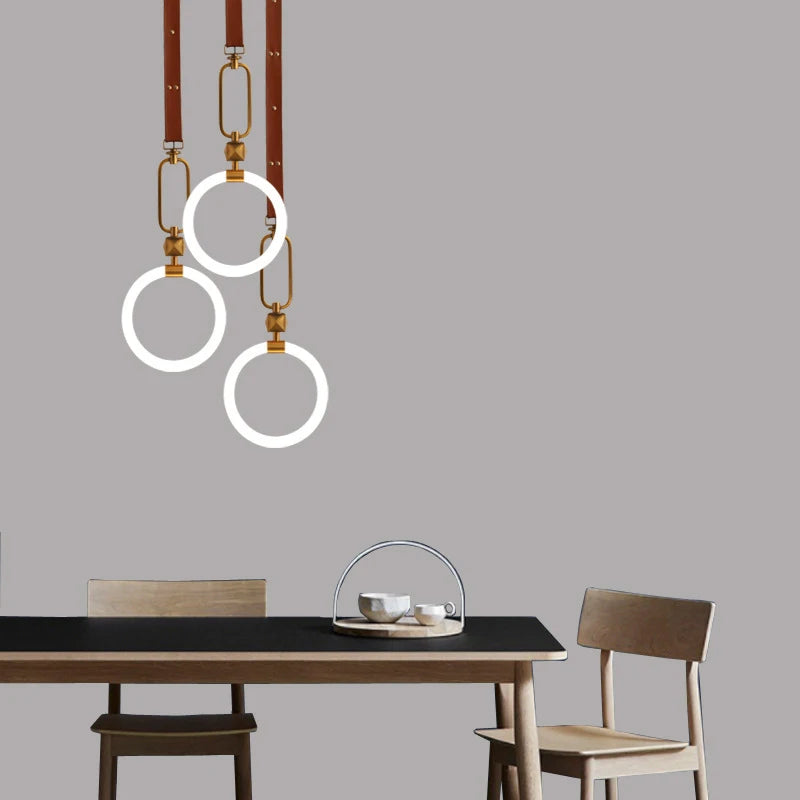 plafonnier à anneau simple design nordique lumineux suspendu intérieur