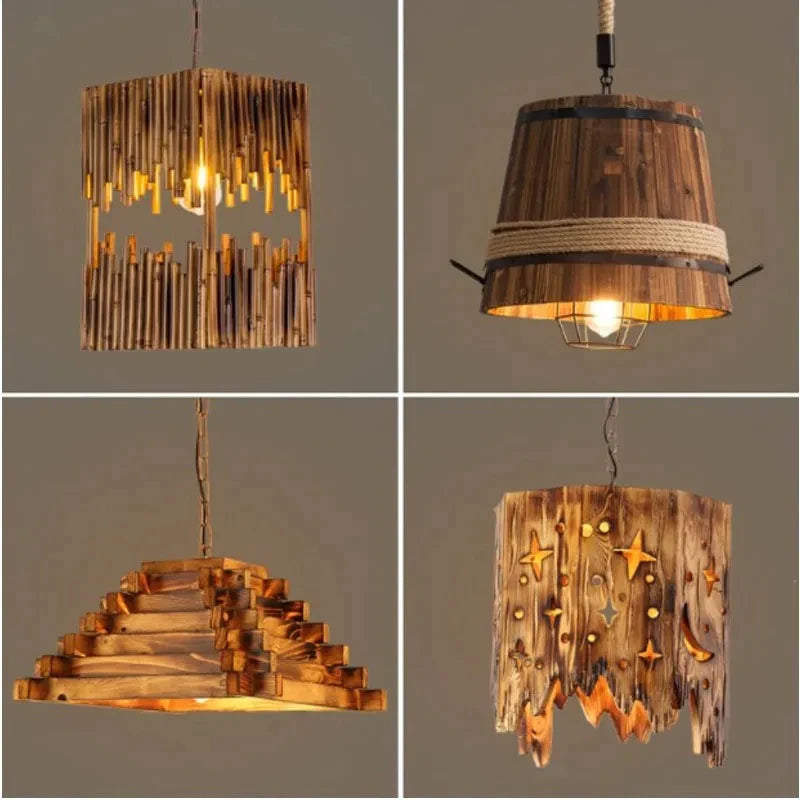 suspension en bois style nordique pour restaurants cafés et bars - vue 5 sur 10