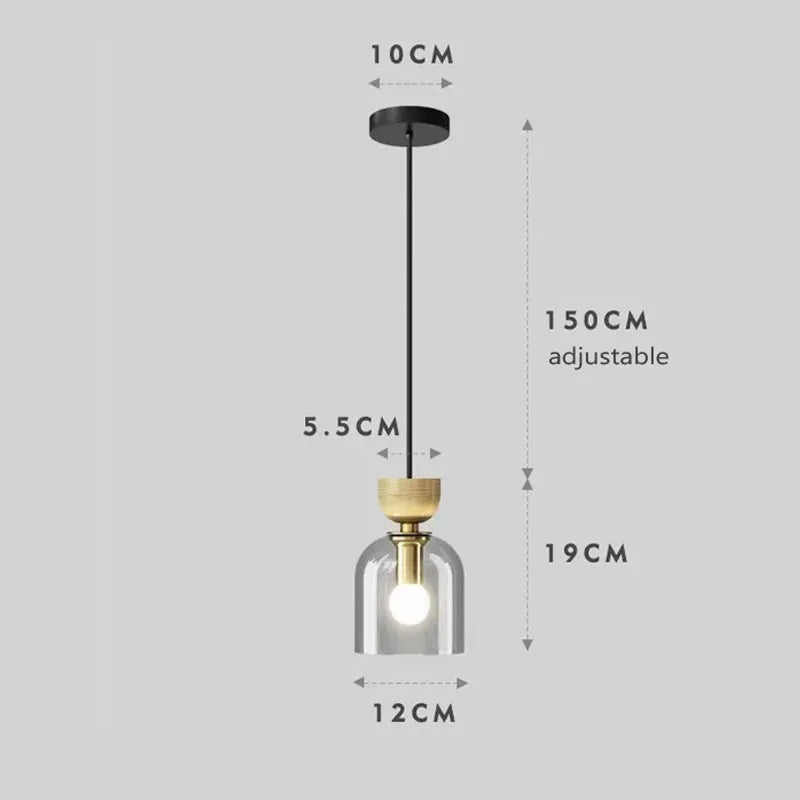 Suspension LED en verre minimaliste