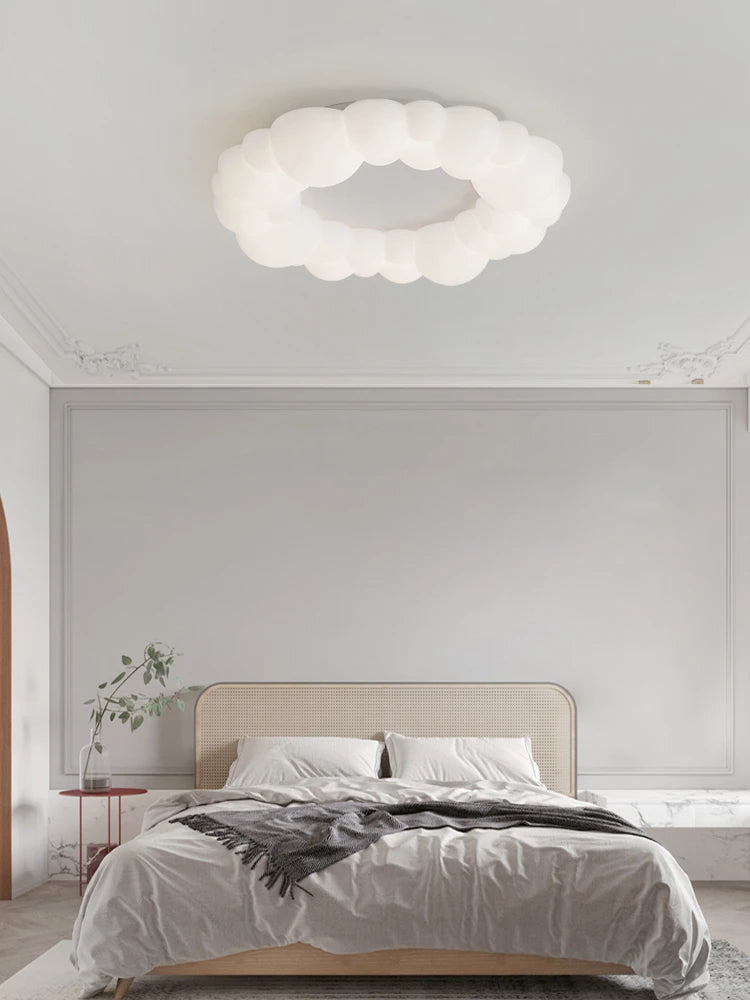 lampe nuage moderne led design anneau nordique éclairage lustre - vue 5 sur 14