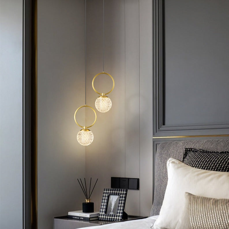 Suspension design LED luxury en verre cristal Ball