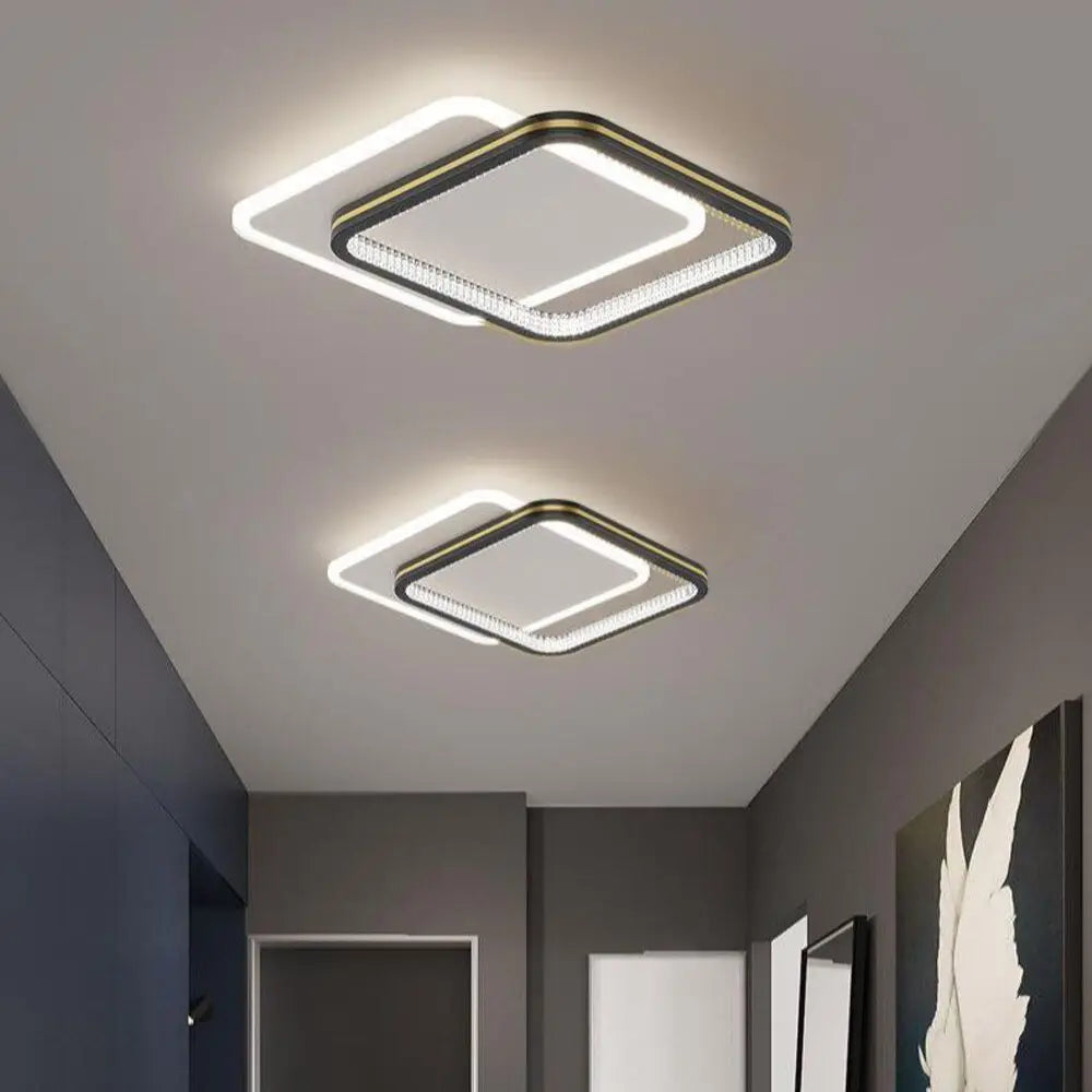 Plafond moderne à LEDs lampes pour salon chambre luxe décor luminaires intérieur couloir plafonnier avec télécommande - vue 5 sur 14