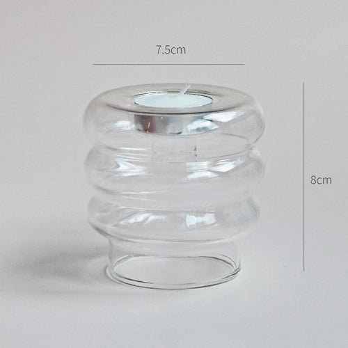 bougeoir en verre transparent décoration intérieure moderne nordique - vue 32 sur 31