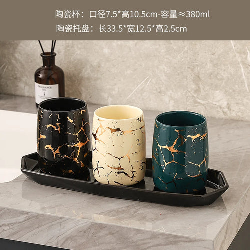 tasse en céramique marbrée haut de gamme pour couples décorative - vue 10 sur 26
