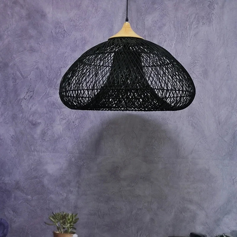 Suspension vintage d'Asie du Sud-Est Lampes en rotin de haute qualité Salon Restaurant Cuisine Luminaires Loft Luminaires - vue 3 sur 21