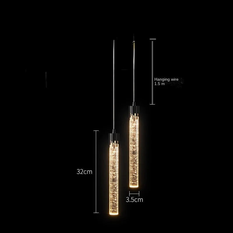 Luminaires suspendus modernes barre de LED en cristal lampes de chevet suspendues salon chambre éclairage intérieur créatif décor à la maison barre