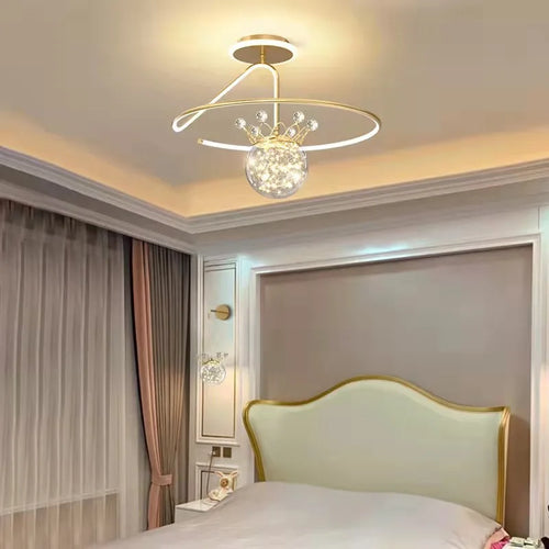 SANDYHA lustres de plafond romantiques minimalistes couronne étoilée de luxe Led chambre salon salle à manger décor à la maison luminaires