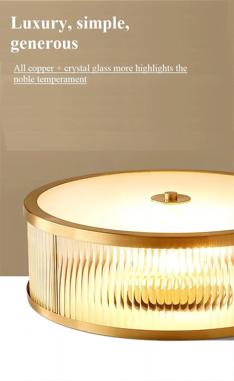 plafonnier led en cuivre et cristal design créatif pour intérieur décoratif - vue 5 sur 8