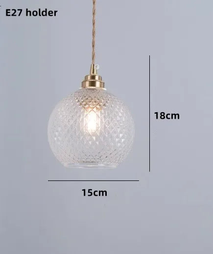suspension nordique en verre teinté et cuivre élégant - vue 18 sur 25