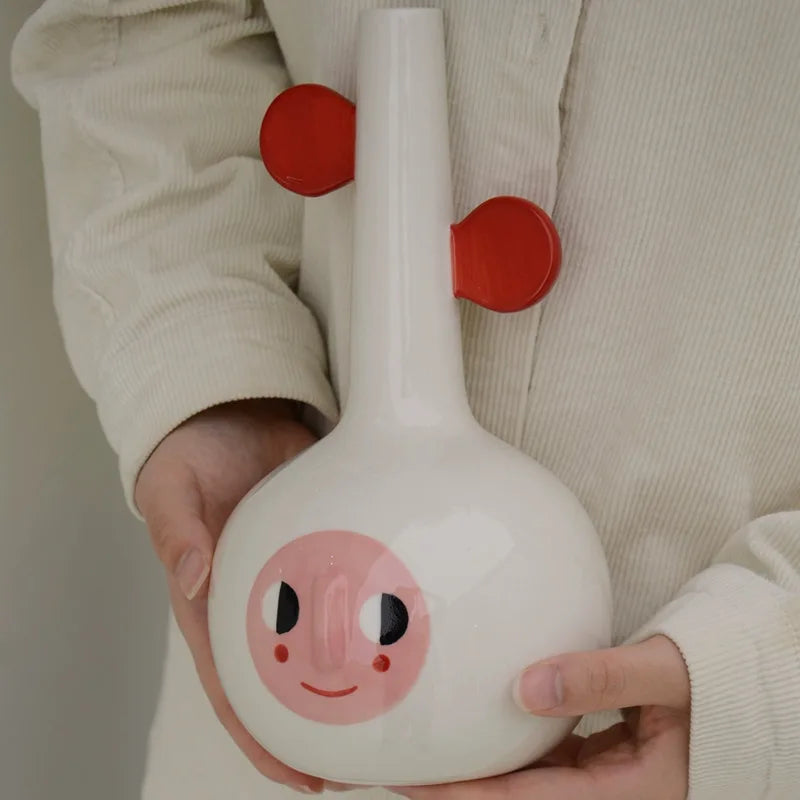 vase en céramique nordique design pour fleurs séchées décoration intérieure - vue 4 sur 6
