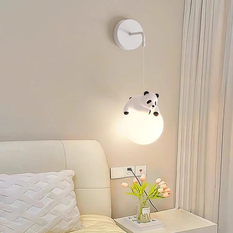 Résine Panda lampes suspendues chambre d'enfants suspension chambre chevet lustre pour bébé enfants crèche école Panda lumière