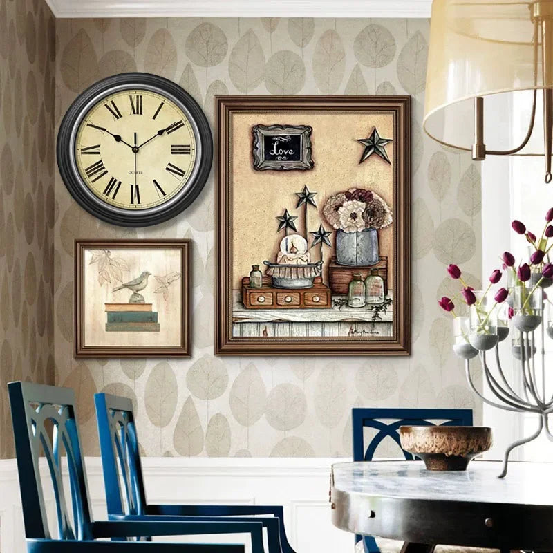 horloge murale rétro nordique silencieuse pour intérieur élégant - vue 4 sur 15