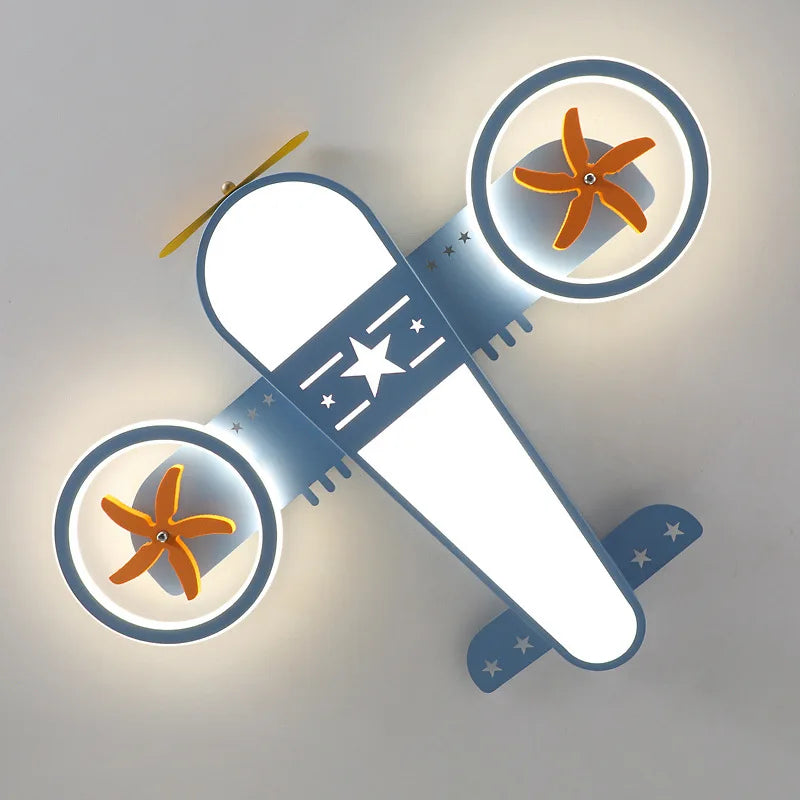 lustre dessin animé avion led avec télécommande pour enfants - vue 4 sur 8