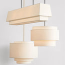 Suspension à plusieurs niveaux Camden Lampe de style japonais Abat-jour en tissu minimaliste Designer Lustre Salon Éclairage de comptoir de cuisine