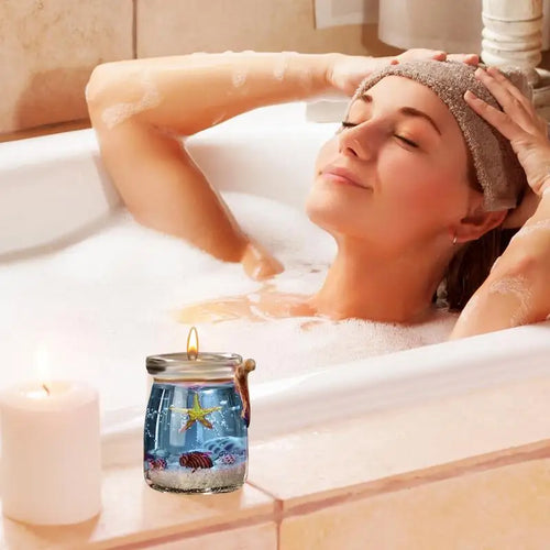 bougies parfumées thème marin gel cire pour aromathérapie et décoration - vue 2 sur 10