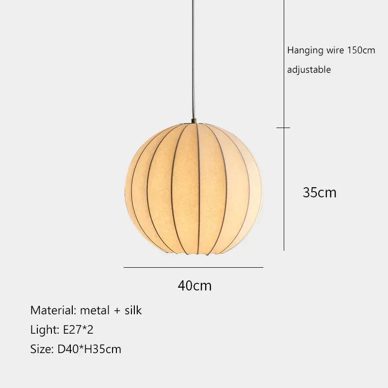 suspension en soie à led style nordique pour intérieur élégant