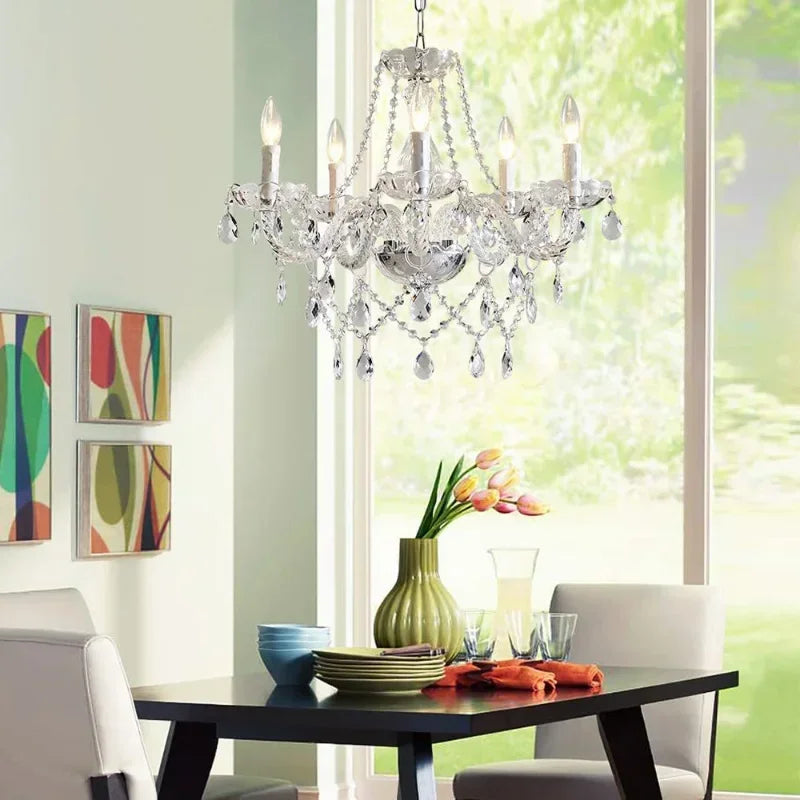 lustre en cristal moderne pour une décoration élégante et lumineuse - vue 4 sur 8