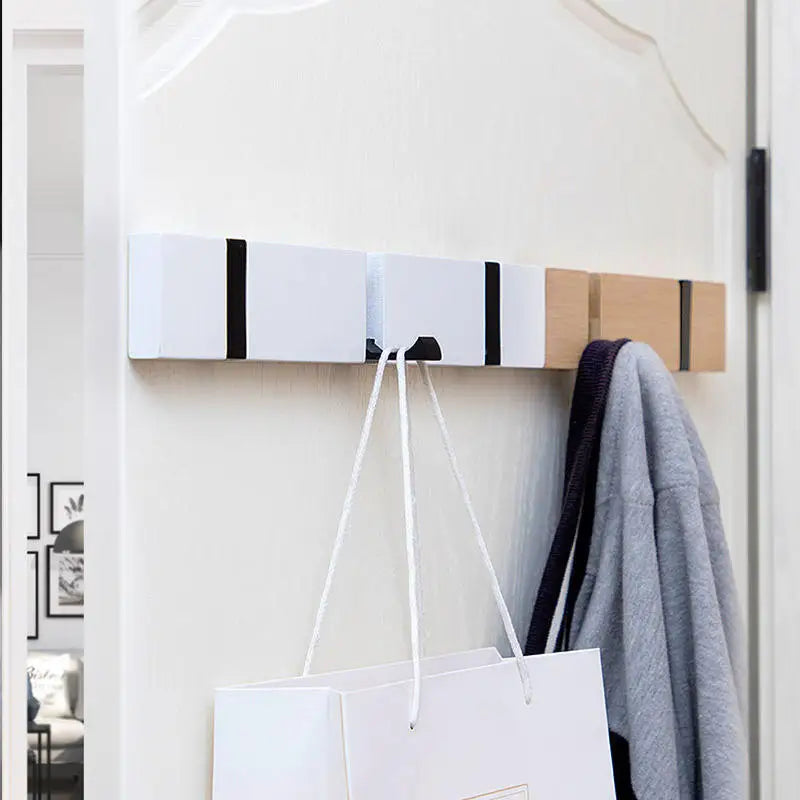 porte-clés mural en bambou avec crochets décoratifs pour organiser - vue 4 sur 12