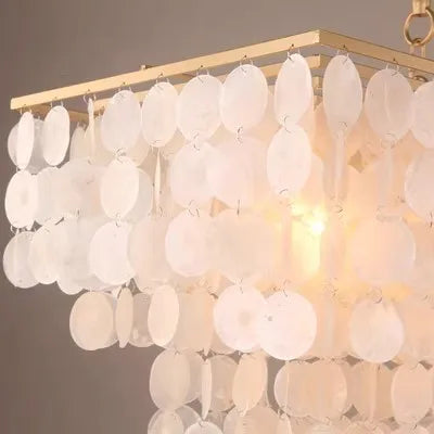 2024 Modern simple living room Scandinavian shell dining room romantic light luxury checkroom B&B rectangular suction chandelier