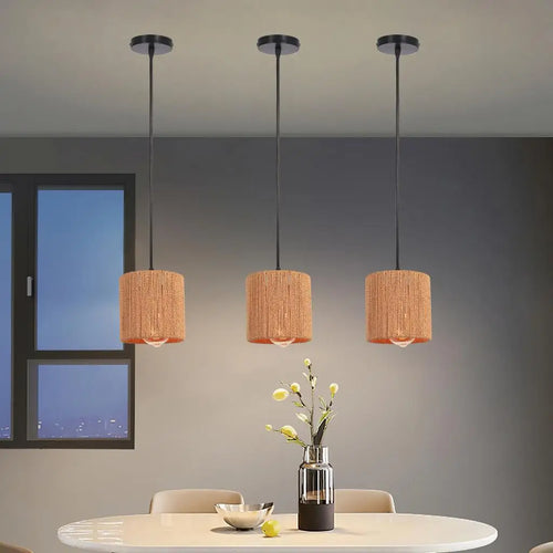 lampe suspension cage en fer rotin style industriel vintage - vue 3 sur 7
