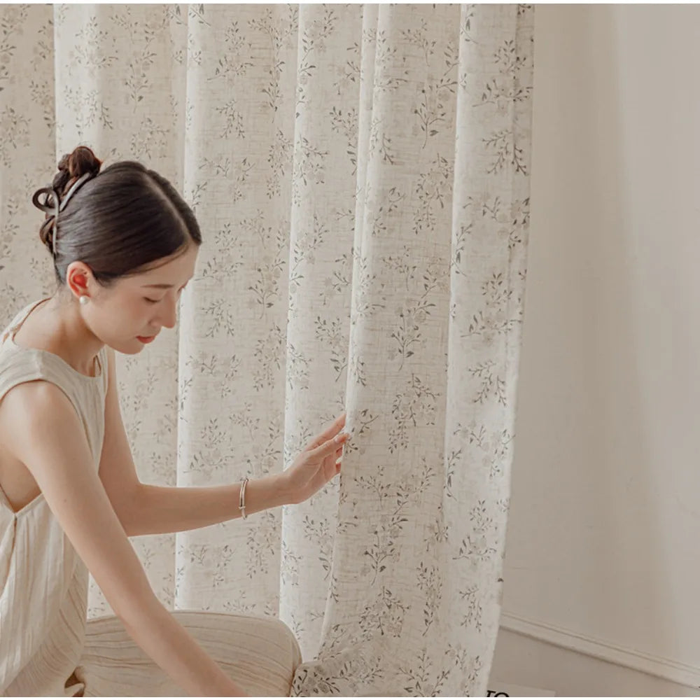 Voilage japonais motifs floraux séparateur de pièce - vue 3 sur 7