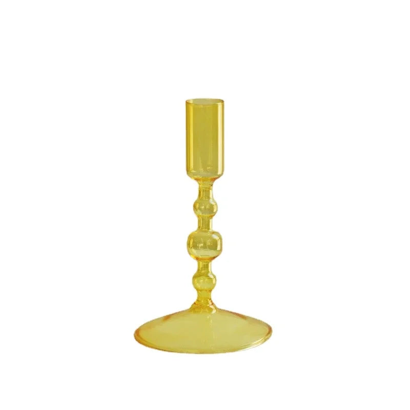 bougeoir en verre coloré pour décoration de mariage et centre de table - vue 17 sur 20