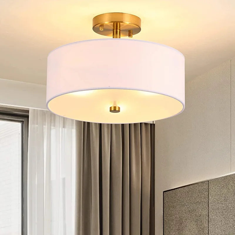 lustre de style américain simple en tissu circulaire - vue 2 sur 7